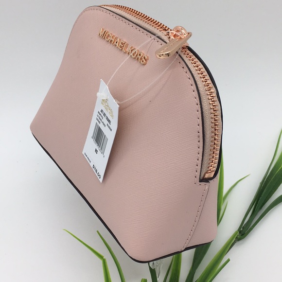 MK Jet Set Travel Vanity Pouch Bag Leather blossom - Picture 3 of 8